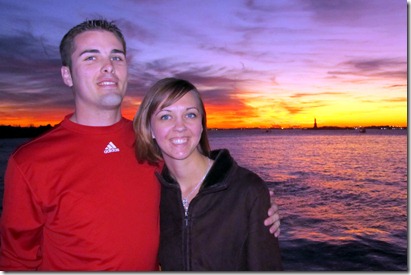 Staten Island Ferry, NYC skyline, and Statue of Liberty with the Godbys