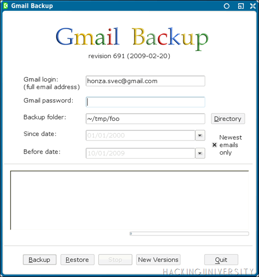 Gmail Backing Up Utility Download
