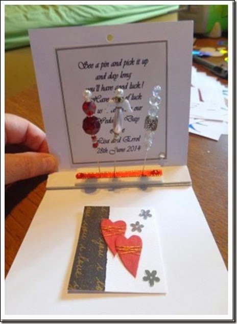 Tattoo themed wedding crafts place card with pins.. Tattoo themed wedding crafts place card with pins..