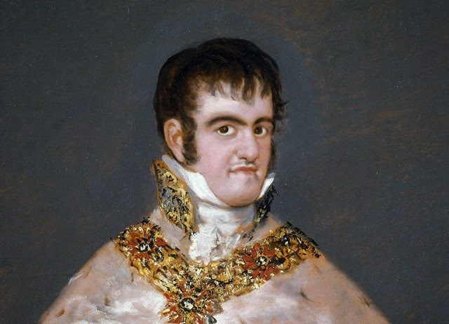 FRANCISCO DE GOYA. Fernando VII con manto real. (h. 1815) 206 x 145 cm FRANCISCO DE GOYA. Fernando VII con manto real. (h. 1815) 206 x 145 cm