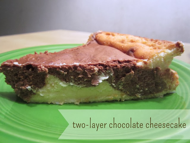 two layer chocolate cheesecake