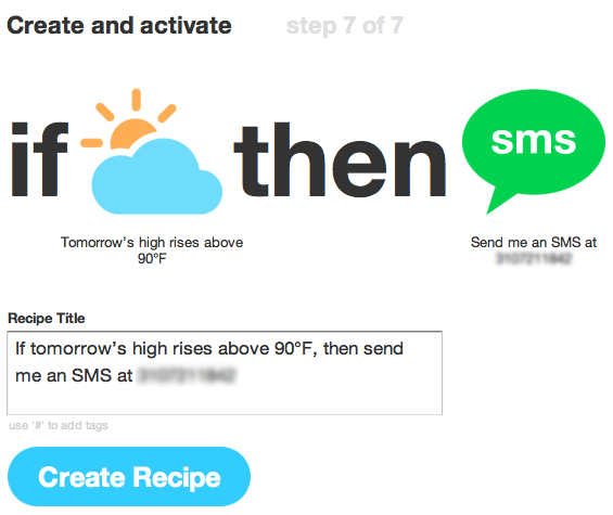 IFTTT recipe