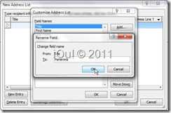 Customize Address List-Rename Filed