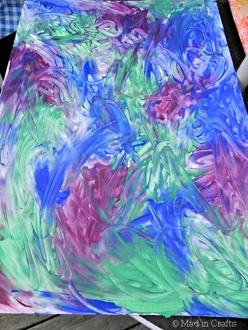 fingerpainting in cool colors