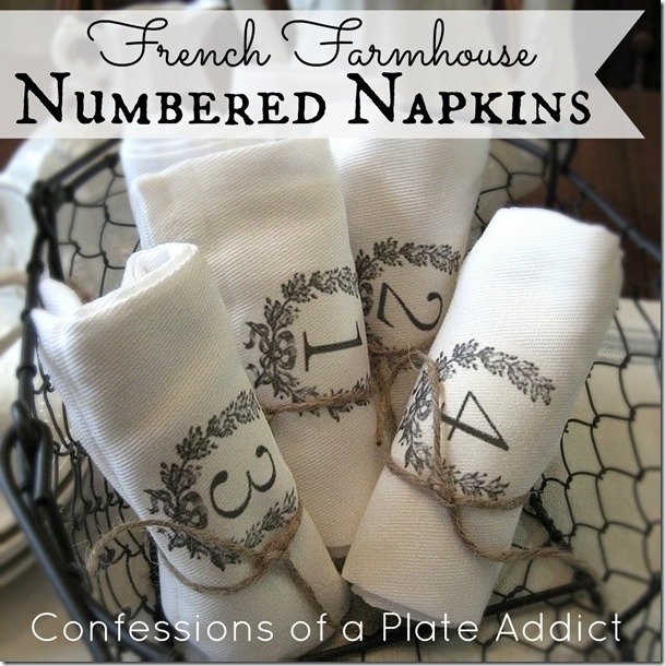 CONFESSIONS OF A PLATE ADDICT French Farmhouse Numbered Napkins CONFESSIONS OF A PLATE ADDICT French Farmhouse Numbered Napkins