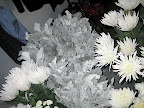 Forgive the flash on this one! Here are the mums and the dusty miller leaves.
