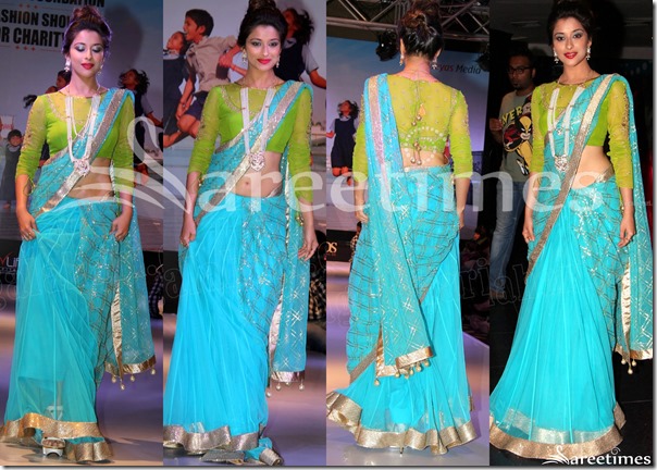 Madhurima_Blue_Thread_Work_Saree