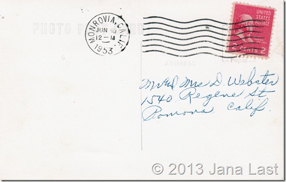 Debs Webster Family Home in Pomona California 1953 Debs Webster Family Home in Pomona California 1953