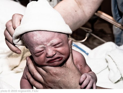 'an unhappy newborn - 10 minutes old' photo (c) 2009, mrgreen09 - license: http://creativecommons.org/licenses/by/2.0/