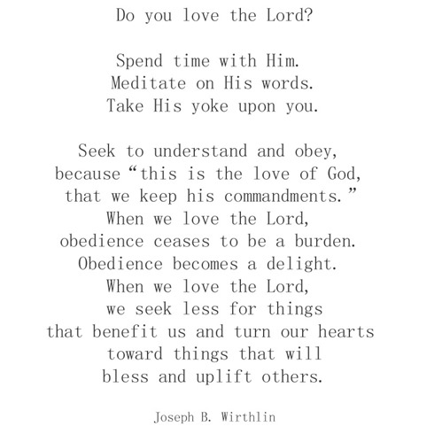 wirthlin -- love the Lord