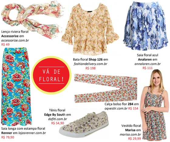 Estampas florais: Vestidos, calças, saias e muito mais. 7 dicas de compras online.