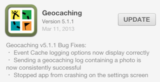 Geocaching511ios.png Geocaching version 5.1.1 for iOS