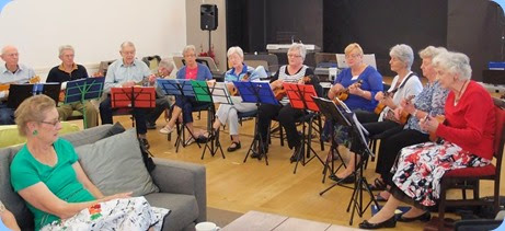 The Settlers Albany Lifestyle Village Ukelele Band playing a slot in the days entertainment. Photo courtesy of Dennis Lyons.