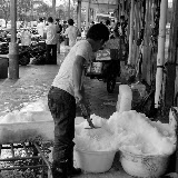 Shanghai - Marché poisson - Du sel à la pelle !