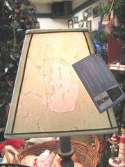 11.2011 Windham Cricket gift shop cut pierce map lampshade 11.2011 Windham Cricket gift shop cut pierce map lampshade