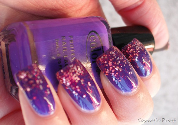 Day 6- Violet Nails with Pink Flair, Cosmetic Proof