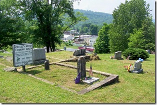 Julia Jackson's grave site in Westlake Cemetery overlooking Ansted, WV