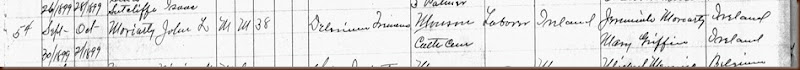 1899 John L. Moriarty B1859 Record of Death 30 Sept 1899 Monson Mass Crop 1899 John L. Moriarty B1859 Record of Death 30 Sept 1899 Monson Mass Crop