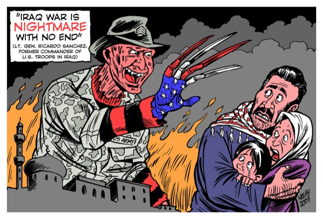 CC Photo Google Image Search Source is fc06 deviantart net  Subject is Iraq Nightmare with no end by Latuff2