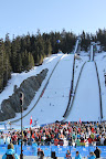 Groomers preparing the ski jump
