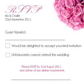 Dome of Pink Roses 5 RSVP Card