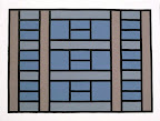 high rise 5, 1996, acrylic on canvas, 12 x 16 in.