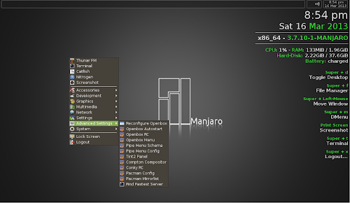 Manjaro Linux 0.8.4 OpenBox Lite