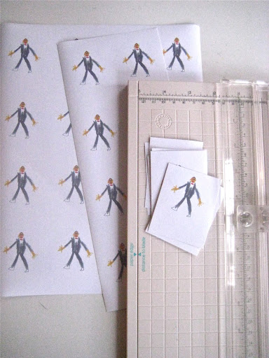 I printed the drawing onto Avery full sheet label paper and trimmed it into individual stickers.