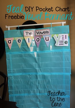 Making your own pocket charts is easy using these tips. This blog has uber fun freebies including this vowel pennant!