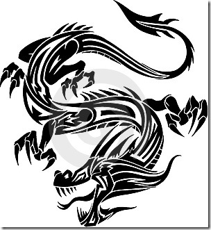 Tribal dragon tattoo (2)