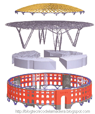 Cúpula de madera laminada y kerto