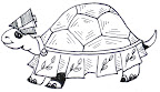 Tea Turtle with Origami Hat, by Michelle Layland