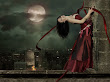 Fantasy Girl And Moon In Sky