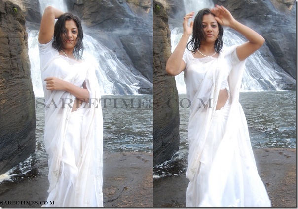 Keerthi_Chawla_White_Saree