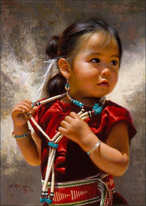 Alfredo Rodriguez,Portrait de petite fille indienne Alfredo Rodriguez,Portrait de petite fille indienne