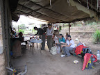 Crap photo but it shows one of our field kitchens in operation. Delicious breakfast with hot and cold options plus tea and coffee.