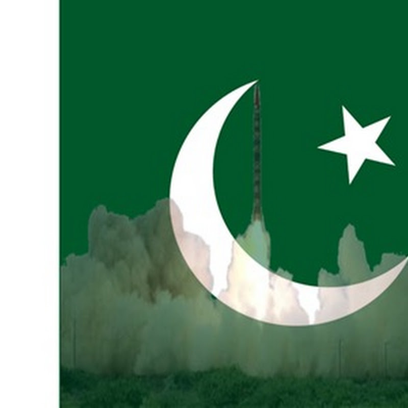 Nuclear Missile in background of Pakistan Flag