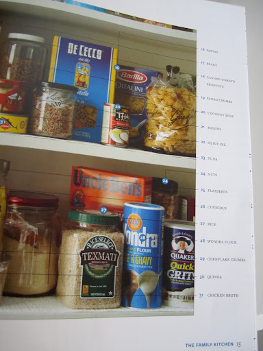 At the beginning of the book we show you what’s in our pantry...