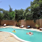 Den Pool teilen wir uns mit dem Nachbarhaus. © Foto: Marco Penzel | Outback Africa