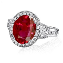 Oval Ruby and Diamond Designer Ring Oval Ruby and Diamond Designer Ring