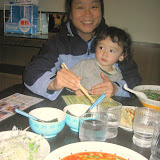 Maria and Eidan - at a ramen shop in Shin Yokohama. Maria and Eidan - at a ramen shop in Shin Yokohama.