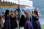 One drawback to having an outdoor wedding is the threat of rain. 