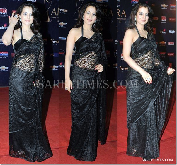 Amisha_Patel_Black_Saree