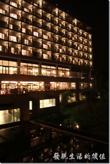 南投雲品酒店的夜景。 