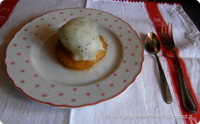 ananas pineapple caramellato caramelized sorbetto limone basilico sorbet lemon basil