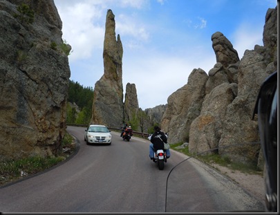 following two unknown motorcyclists on Needles Highway