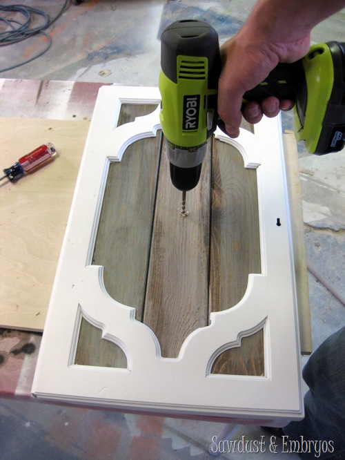 Drilling Holes for Buffet Hardware {Sawdust and Embryos}