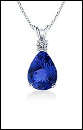 Pear Tanzanite and Diamond V-Bale Pendant