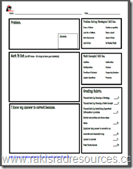 Differentiated Problem Solving Sheet with a grading rubric