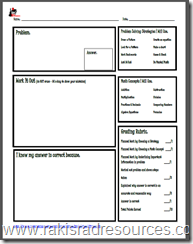 Differentiated Problem Solving Sheet with a grading rubric Differentiated Problem Solving Sheet with a grading rubric